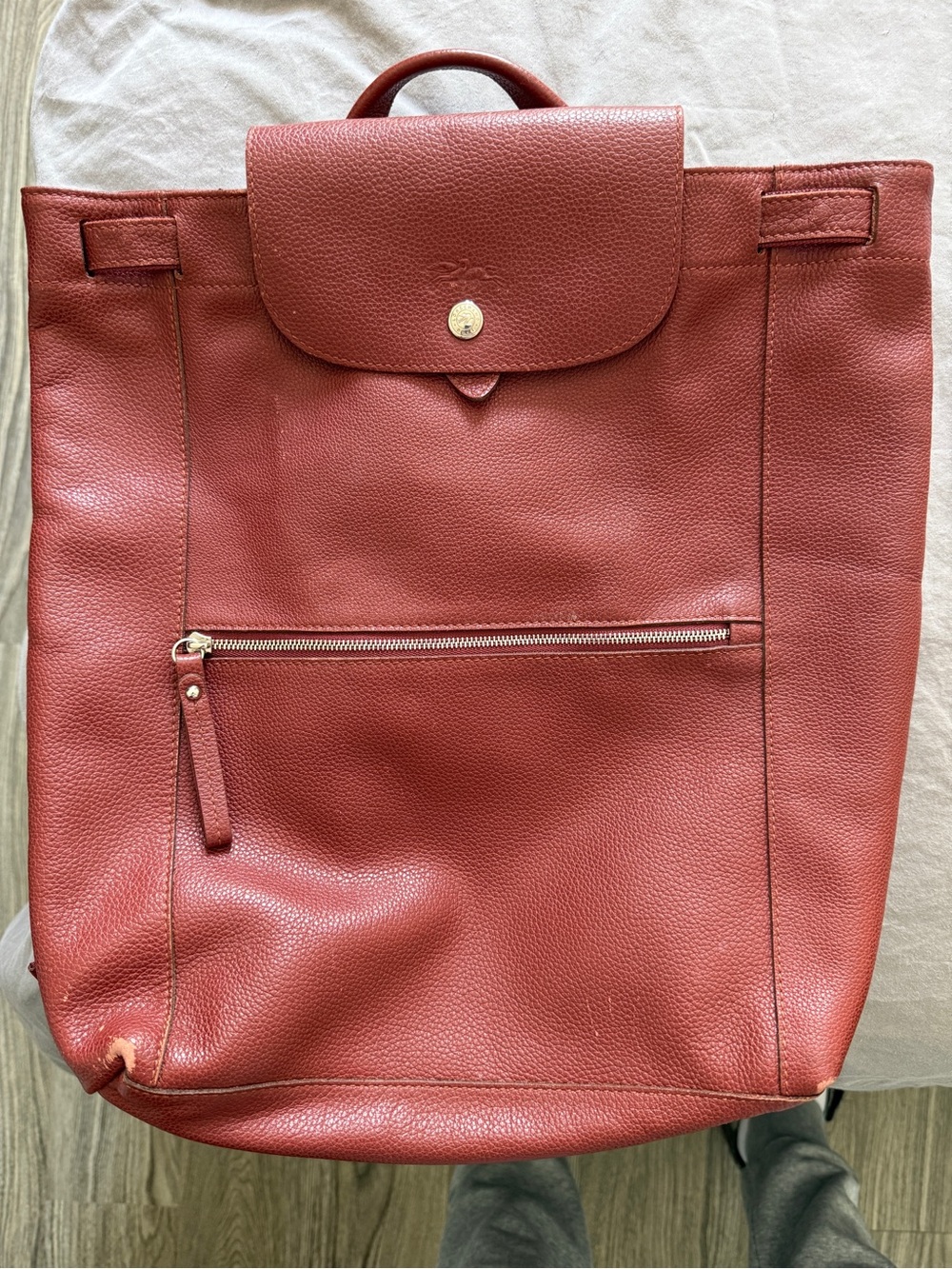 LONGCHAMP
Le Foulonné Leather Backpack